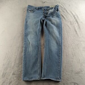 Diesel Larkee Jeans Mens 32x30 Blue Light Wash Faded Straight RC4HU Stretch